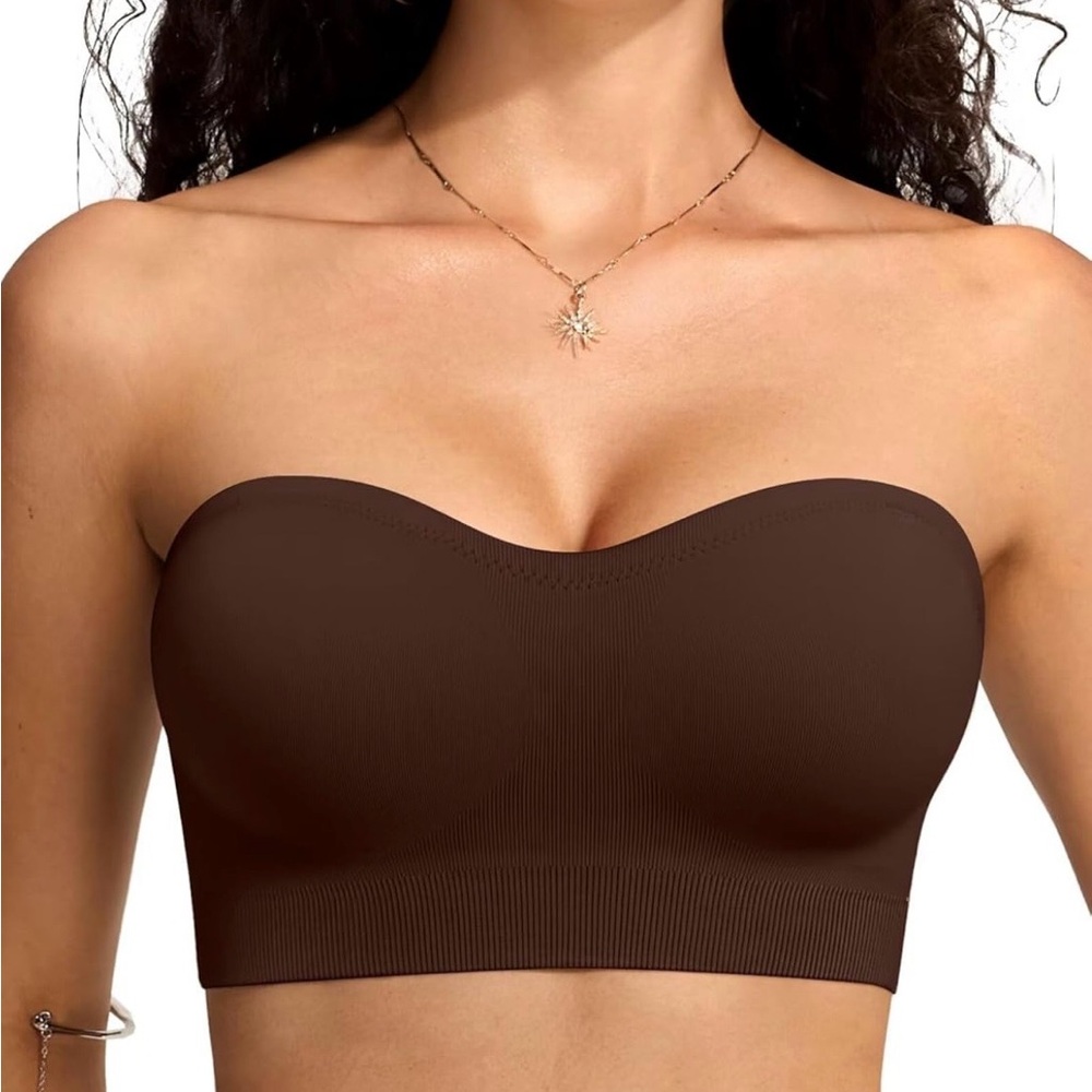 Elegant Strapless Brown Bandeau
